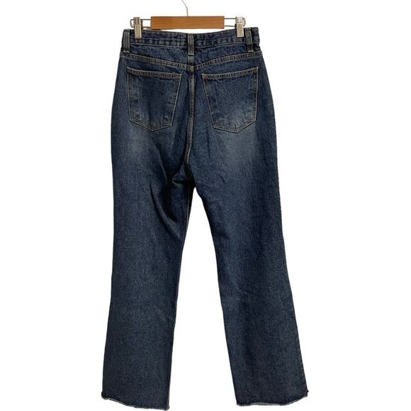 Storets Dark Wash Straight Leg High Rise Jeans Ripped Cotton MED or 6 - Picture 5 of 7
